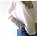 RESERVED FOR LILIA Blue and White Arm Warmers Fingerless Gloves Mittens