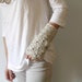 Light Brown Arm Warmers mittens beige fingerless gloves