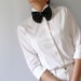 Sparkling Bow Brooch Black Papillon Crochet Bow Tie