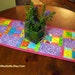 Table Runner Bright Colors Pink Yellow Green Purple