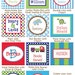 24 Square Personalized Boy Enclosure Cards OR Stickers - Design your own