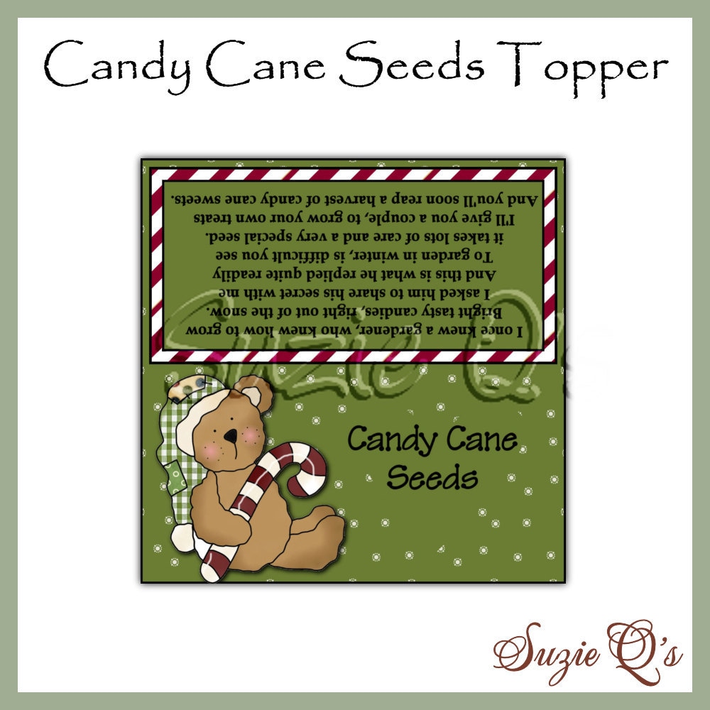 Candy Cane Seeds Topper Digital Printable Good Craft Show