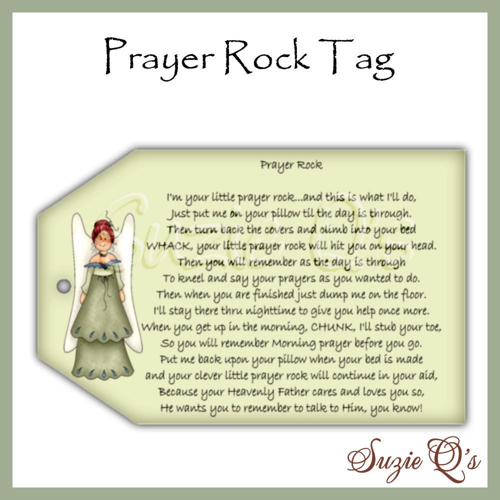 Prayer Rock Tags CU Digital Printable Immediate Download