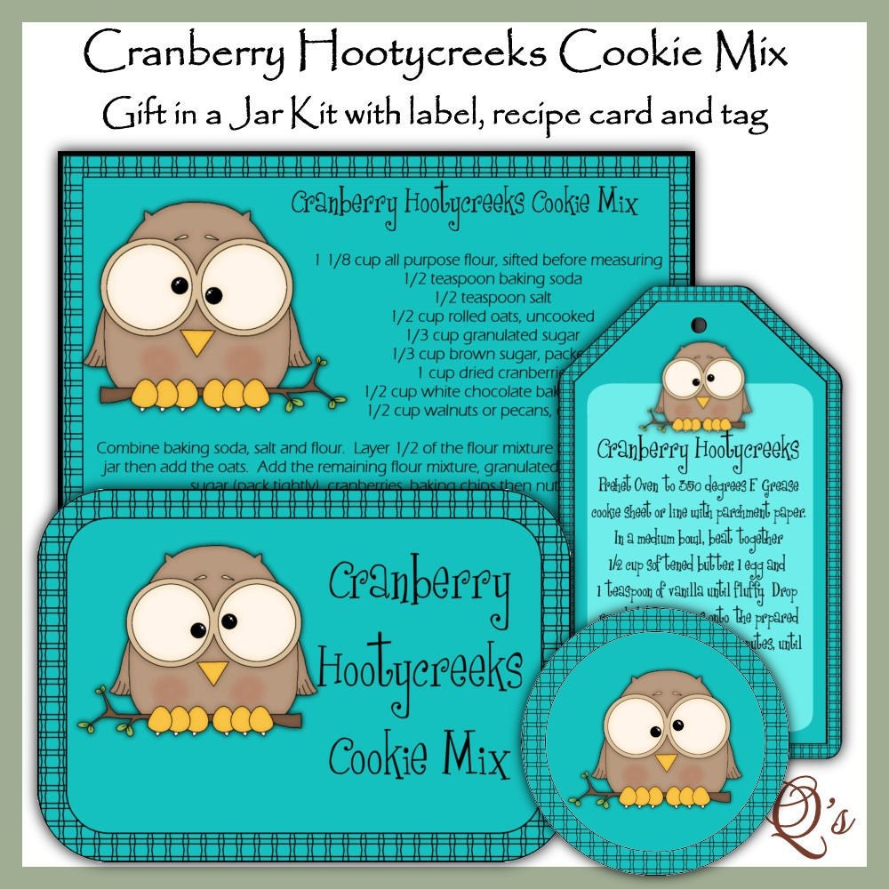 Make your own Cranberry Hootycreeks Cookie Mix in a Jar