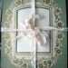Antique photo album frames, jadeite green with pansies