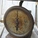 Vintage rusty scale, Pelouze family scale, great flag graphics
