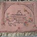 Vintage silk embroidered pillow filled with dried rose petals, beautiful stitching