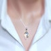 Swarovski Leaf Clear Crystal Necklace on Sterling Silver Necklace Chain