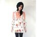 Vintage 70s Young Edwardian Novelty Puff Sleeve White Boho Mini Dress S