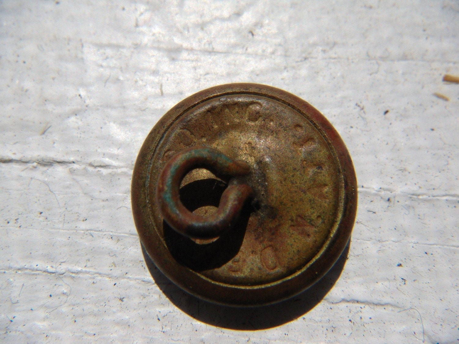 Antique American Eagle Metal Button with Backmarks Civil War