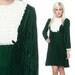 60s Velvet Lace Dress Bib Ruffles Mod Mini Dolly Twiggy Lolita Babydoll Green Vintage Medium M