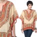 60s 70s Hippie Dashiki Top Ethnic Bell Sleeve 1970s Boho Tunic Metallic Bohemian African Cotton Blouse Pockets Shirt Medium Large S M L