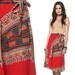 1970s Ethnic Skirt Dashiki Print Hippie Boho 1970s Red Vintage Bohemian High Waisted Cotton Festival Midi Skirt Extra Small Medium Large