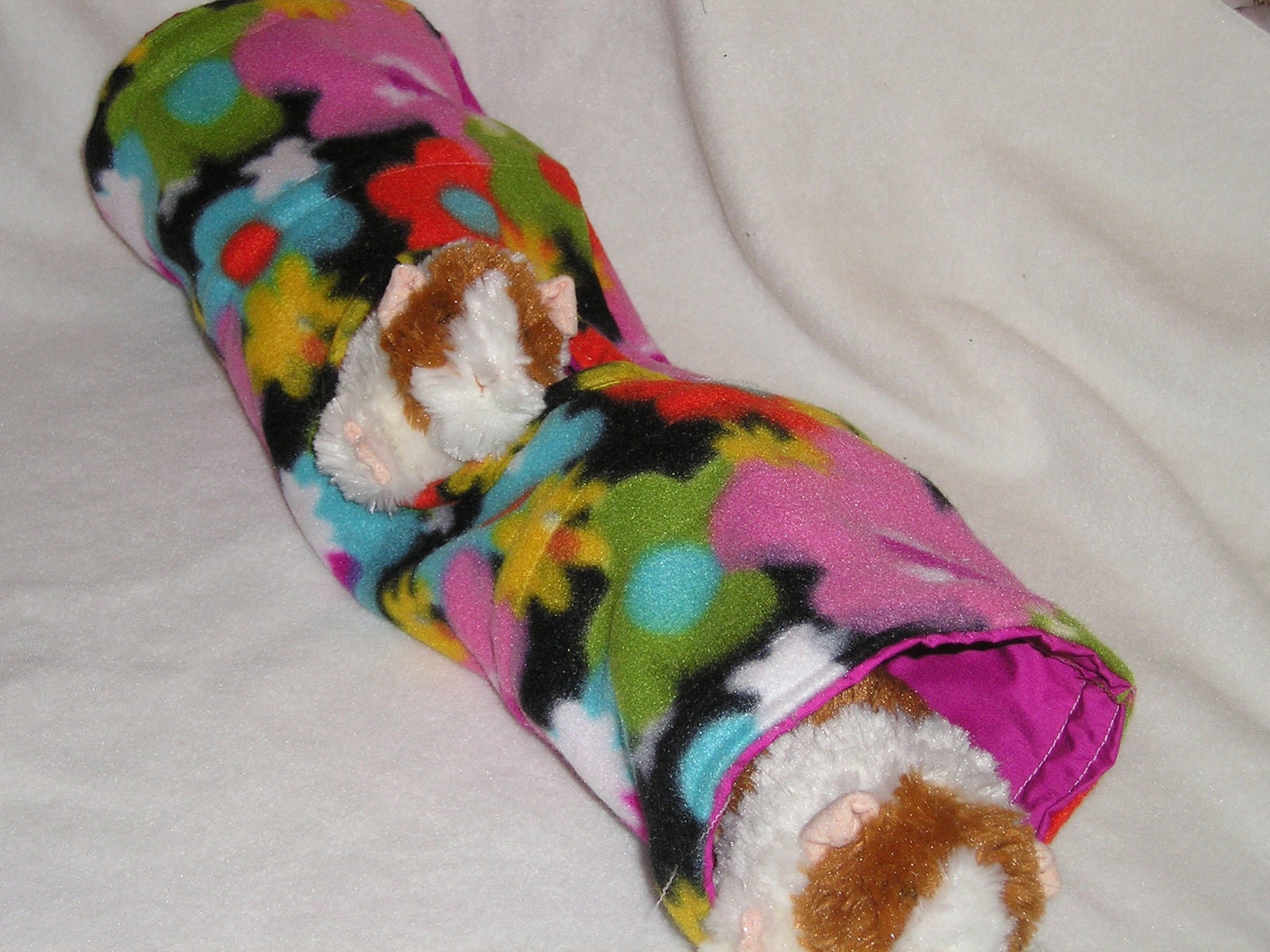 XL Handmade Guinea Pig Tunnel Fleece w/Cotton inside