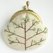 Spring buds Heart Tree Embroidery Purse (Metal Frame) green