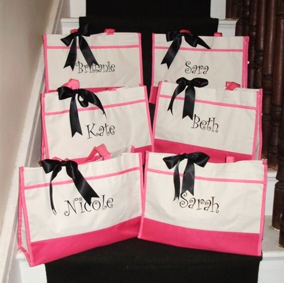 Personalized Bridesmaid Gift Tote Bags by ELRILEYGIFTS on Etsy