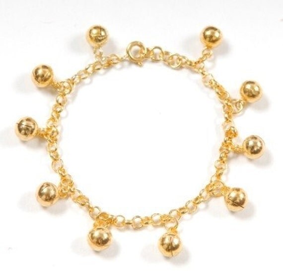 18K Gold Plated Jingle Bells Bracelet for Baby