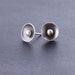 Edgy sterling silver studs handmade with patterned and domed silver discs and balls of melted silver - "Stellar Studs"