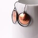 Sleek mixed metal earrings, bright copper paired with charcoal silver in a super edgy and dramatic design - "Burn Earrings"