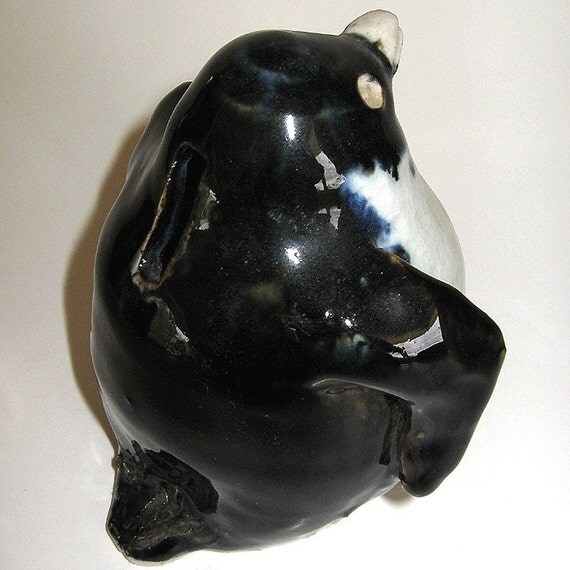 Penguin Piggy Bank Vintage Ceramic Pottery Bird