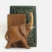 Carved Elephant Bookened Vintage Wood Book Animal Sculpture