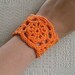 Cuff Bracelet Crochet Cotton Orange Accessory Jewelry Handmade by Amy K