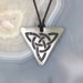 Trinity Knot Triquetra Pendant Stainless Steel Etched - Unity of Mind, Body, Spirit - Solid Design
