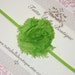 Itty Bitty Mini Lime Green Flower HEADBAND or HAIR CLIP - Chiffon Fabric Skinny Stretchy Headband - Newborn Babies - Toddlers - Teens
