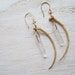 Snake Bone and Quartz Earrings on Gold