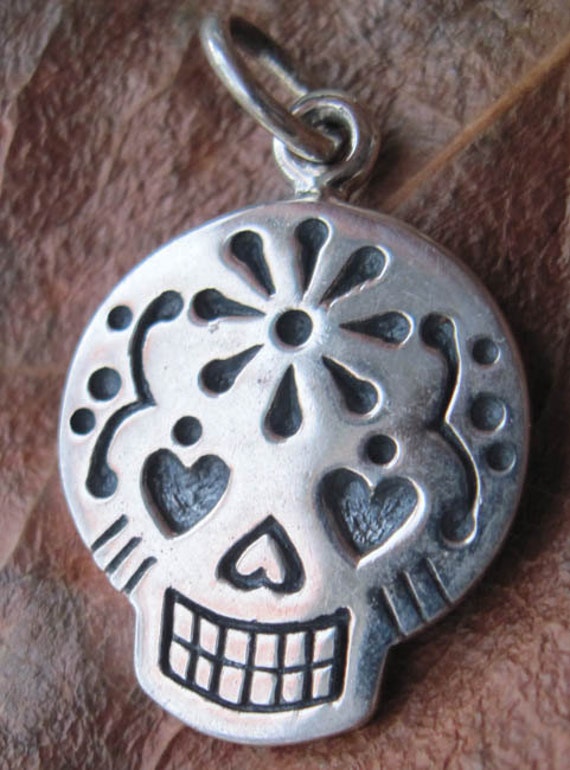 Sterling Silver Sugar Skull Charmone charm by lisasummers642008