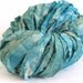 Hand Dyed Recycled Sari Silk Ribbon - Aged Teal, 10 yds