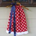 Red Polka Dot Pillowcase Dress with Navy Ribbon - sizes 3m to 6T......PERFECT FOR OLE MISS FANS, COLLEGE FOOTBALL SEASON, AND 4TH OF JULY