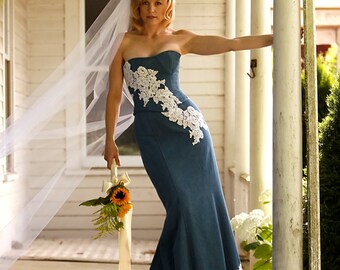 denim wedding dress