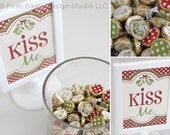 MISTLETOE PARTY - Printable Holiday Signs and Candy Stickers - 4"x6" Designer Signs and Candy Stickers - DIY Kiss Me Holiday Collection Il_170x135