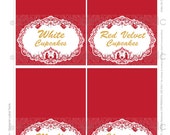 O HOLY NIGHT - Printable Nativity Labels - Red and Gold - Designer Label Tent Cards - O Holy Night Collection Il_170x135