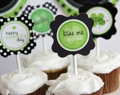 ST. PATRICK'S Day - Printable Party Circles - Green, Black and Polka Dot - DIY So Lucky Collection - by Make Life Cute Il_170x135