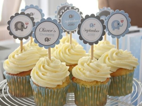 ELEPHANT - Printable 2" Party Circles - Baptism, Dedication, or Communion - DIY Elephant Christening Collection - by Make Life Cute Il_570xn