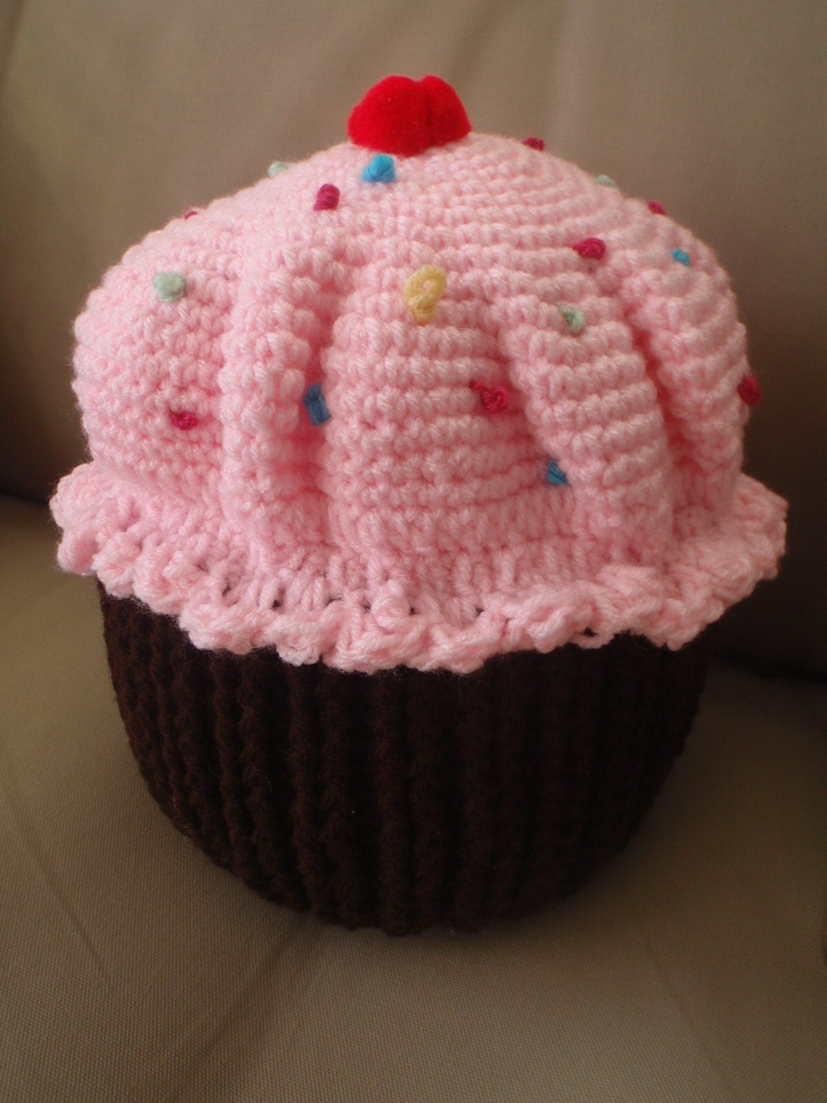 huge crochet cupcake pillow gift children Christmas SALE.