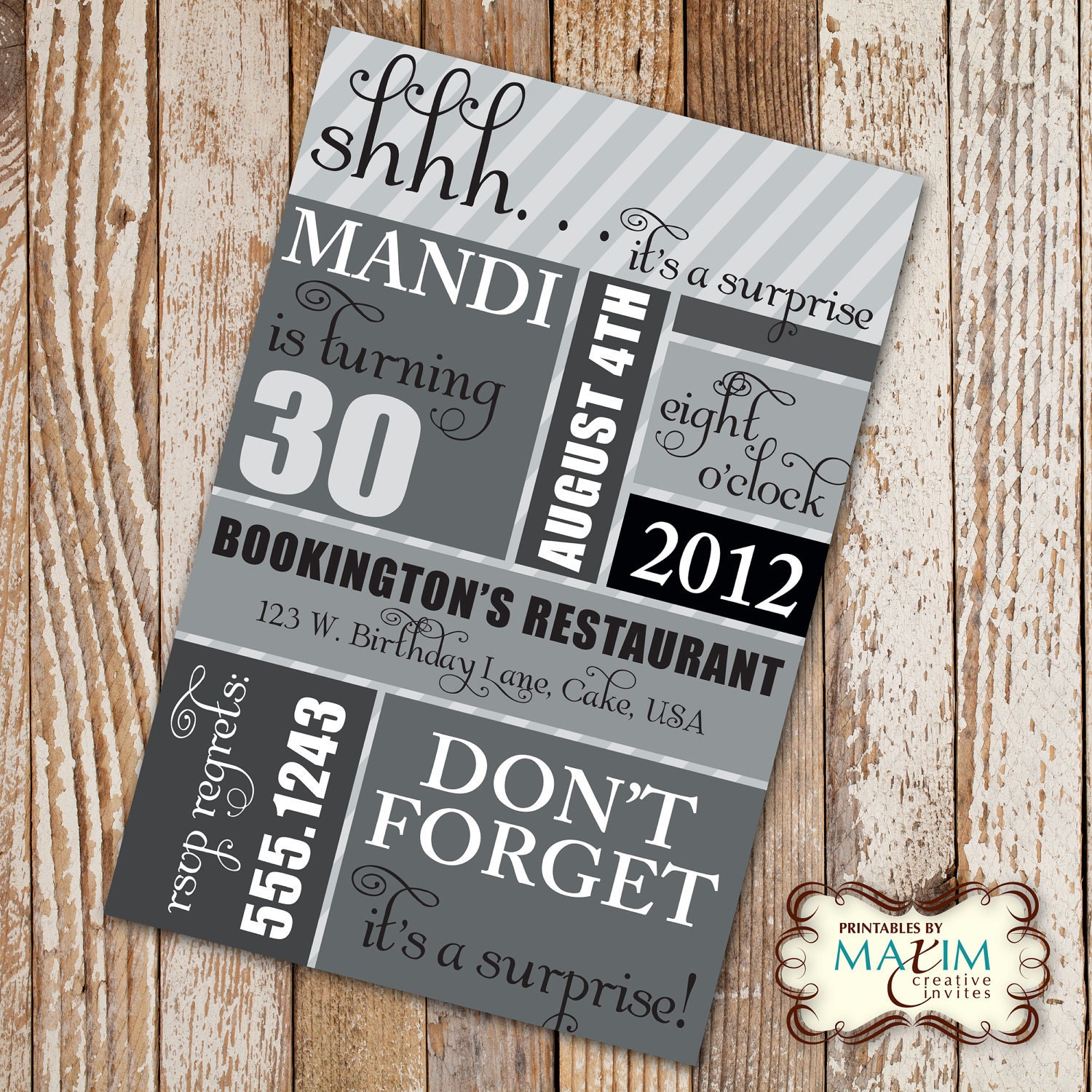 Printable Surprise Party Invitations 7