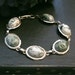 Green Tree Agate Carved Scarab Cabs in a Vintage Link Bracelet