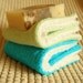 Luxury Wash Cloth Set of 2 - Turquoise Blue, Minty Green and Cream Chenille