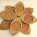 Vintage 60s Serv Wood Cork Drink Coasters Tiki Teak Set of 8 Retro Original Unused