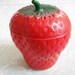 Vintage Jam Jar Hazel Atlas Strawberry Milk Glass