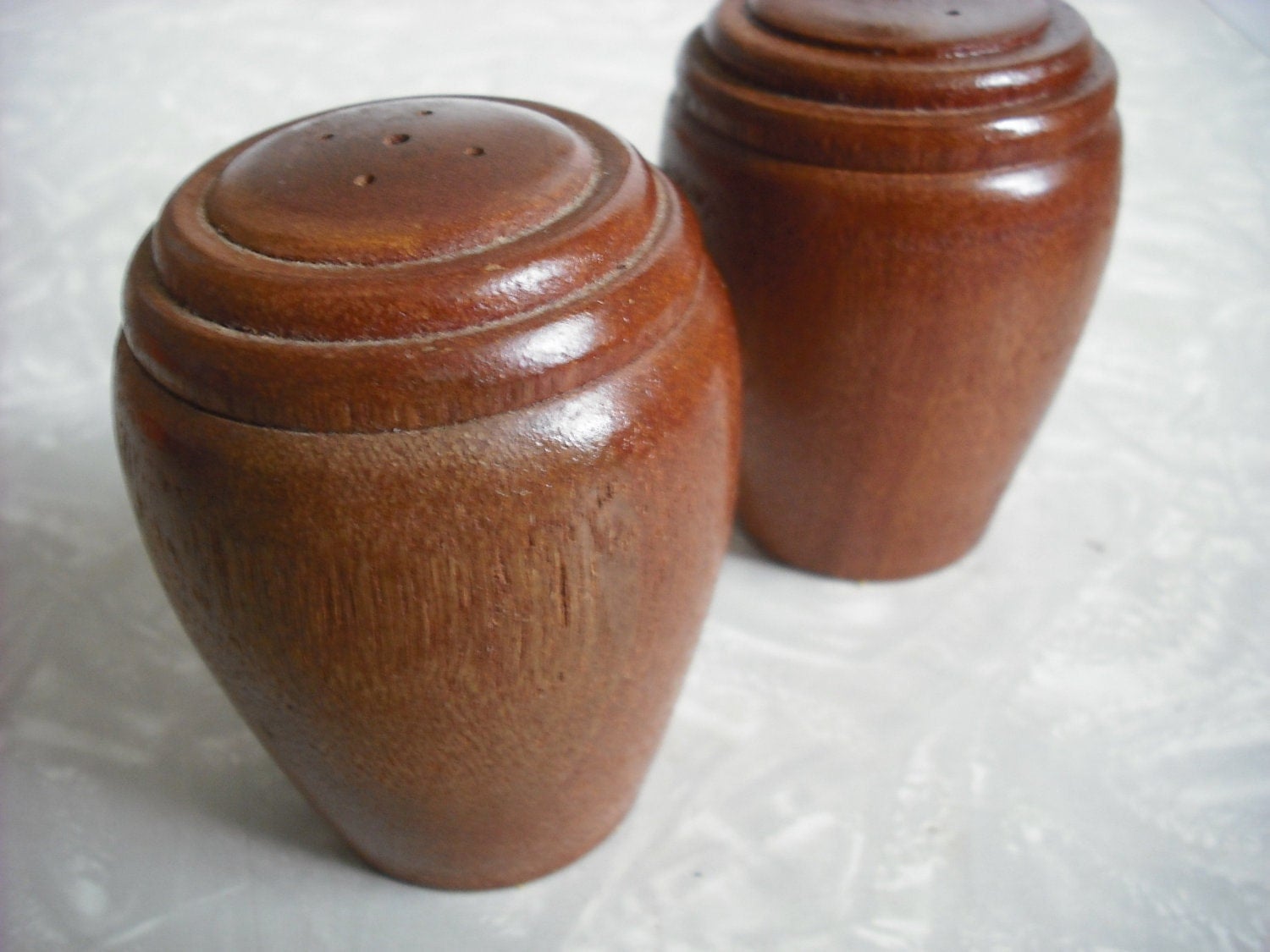 Vintage Wood Salt and Pepper Shakers Danish Modern