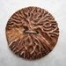 Carved Tree Button in Antique Ivory- Handmade Button