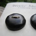 6 Black Wood Buttons in reclaimed Ebony