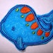 2 1/2 x 1 1/2 Bright Blue Whale Felt Applique