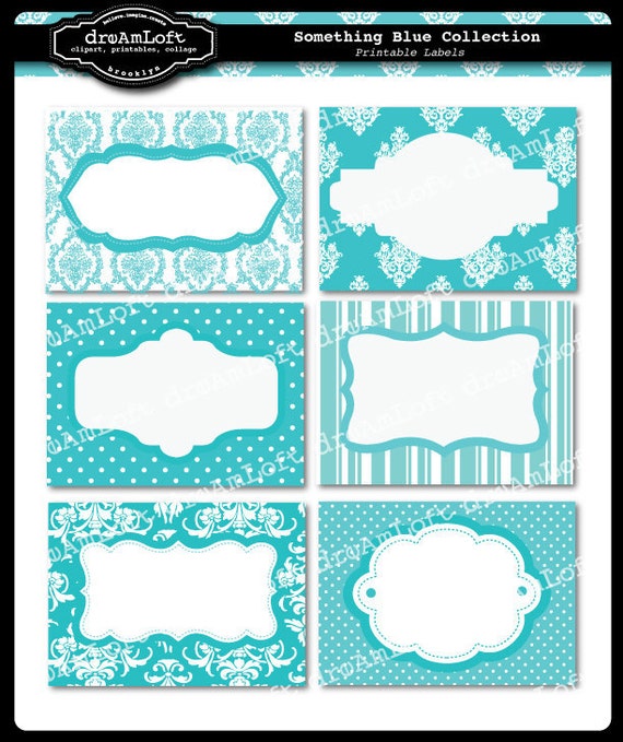 Items similar to Something Blue Collection Printable Journal Cards ...