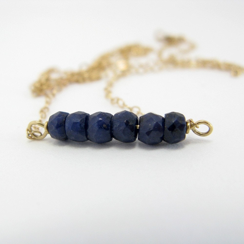 Isabelle handmade necklace Sapphires and 14Kt gold by LotusStone