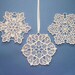 RESERVED for Courtney - Lace Snowflake Christmas Ornaments -set of 3 different